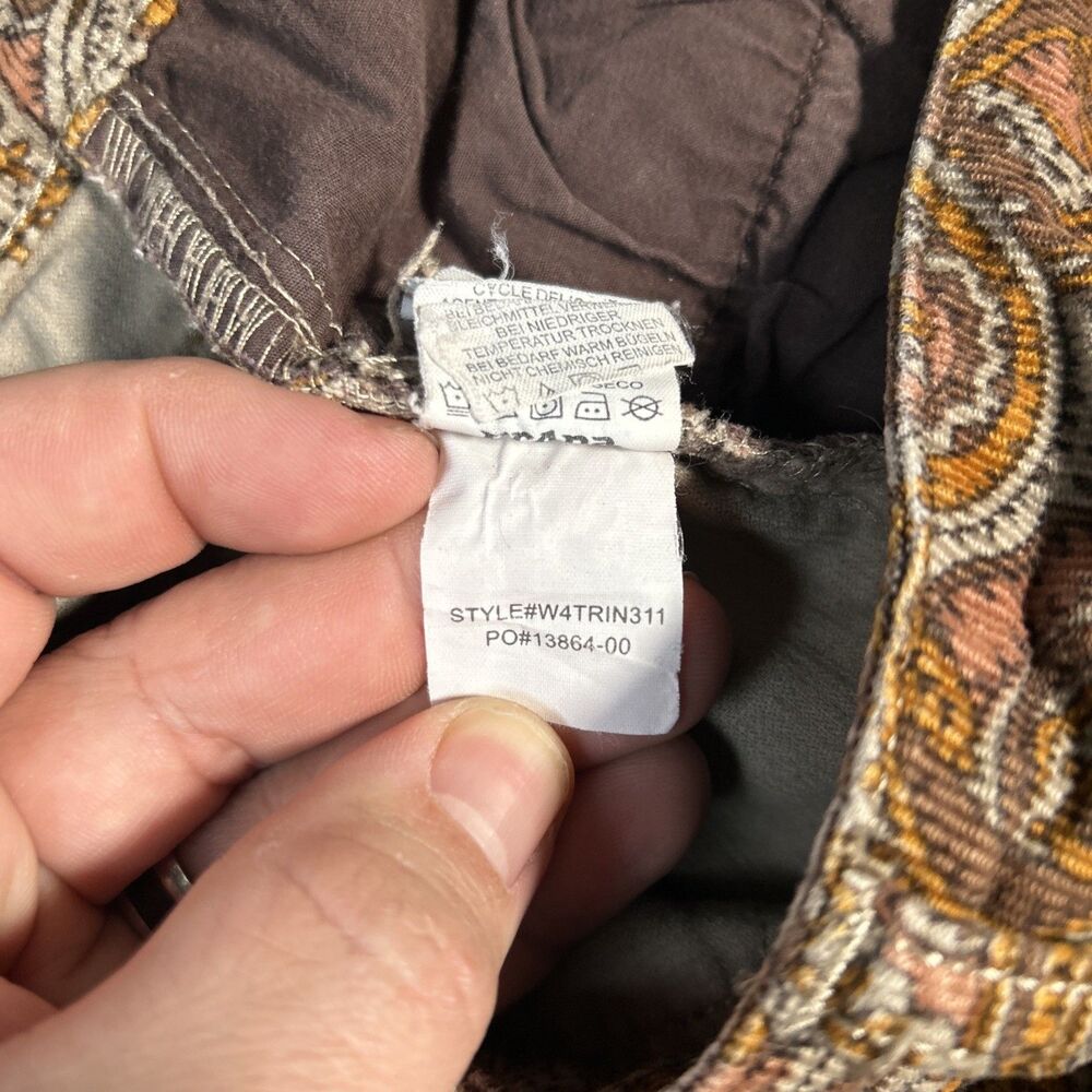 prAna Trinity Cord Pants Size 8 Brown Paisley Micro Corduroy Classic 5 Pocket - Picture 6 of 7